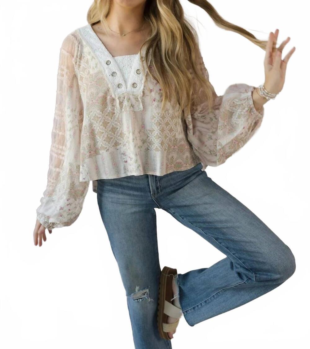 NEW POL parker lace top in soft pink